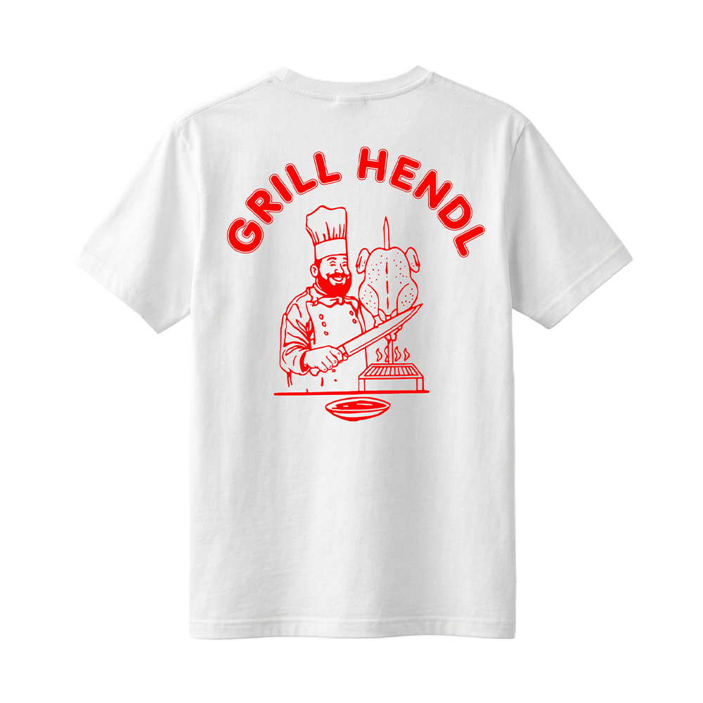 T-Shirt "Grill Hendl Babo" weiß