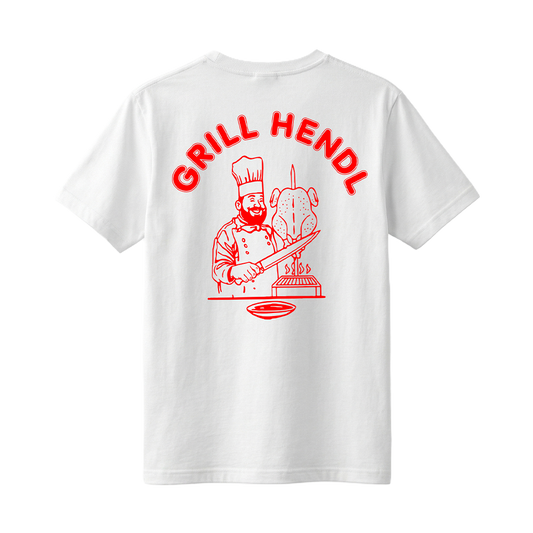 T-Shirt "Grill Hendl Babo" weiß